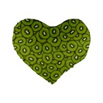 Kiwi Fruit Pattern Green Background Standard 16  Premium Heart Shape Cushions