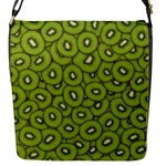 Kiwi Fruit Pattern Green Background Flap Closure Messenger Bag (S)