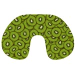 Kiwi Fruit Pattern Green Background Travel Neck Pillow