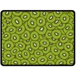 Kiwi Fruit Pattern Green Background Two Sides Fleece Blanket (Large)