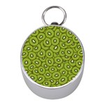 Kiwi Fruit Pattern Green Background Mini Silver Compasses