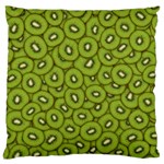 Kiwi Fruit Pattern Green Background Large Premium Plush Fleece Cushion Case (One Side)