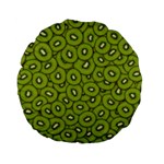 Kiwi Fruit Pattern Green Background Standard 15  Premium Flano Round Cushions