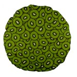 Kiwi Fruit Pattern Green Background Large 18  Premium Flano Round Cushions