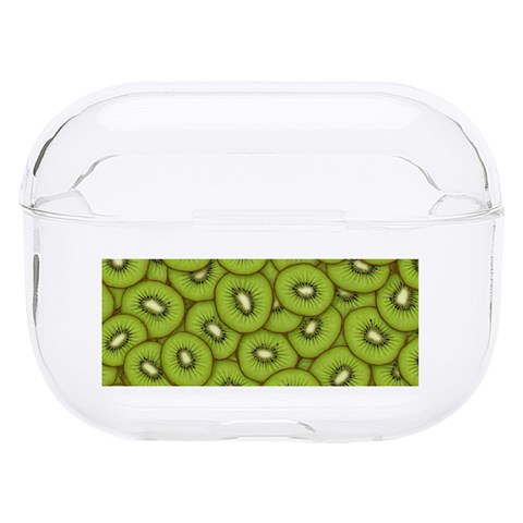 Kiwi Fruit Pattern Green Background Hard PC AirPods Pro Case from ArtsNow.com Front