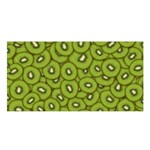 Kiwi Fruit Pattern Green Background Satin Shawl 45  x 80 