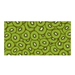 Kiwi Fruit Pattern Green Background Satin Wrap 35  x 70 