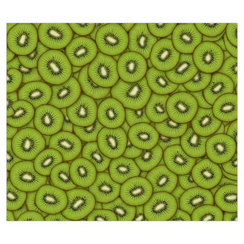 Kiwi Fruit Pattern Green Background Zipper Large Tote Bag from ArtsNow.com Front