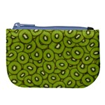 Kiwi Fruit Pattern Green Background Large Coin Purse