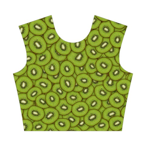 Kiwi Fruit Pattern Green Background Cotton Crop Top from ArtsNow.com Front