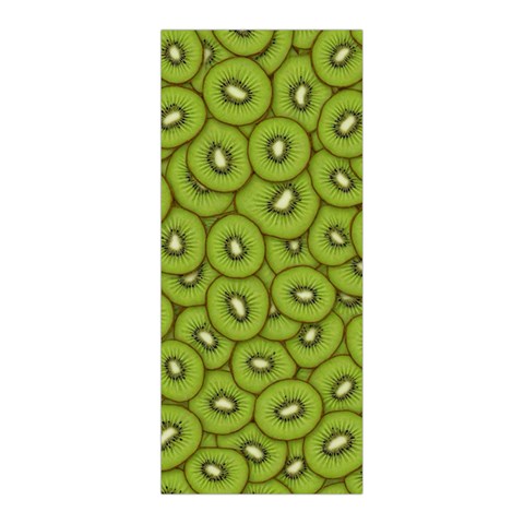 Kiwi Fruit Pattern Green Background Pleated Skirt from ArtsNow.com Back Pleats