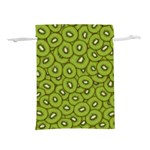 Kiwi Fruit Pattern Green Background Lightweight Drawstring Pouch (L)