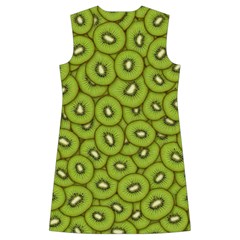 Kiwi Fruit Pattern Green Background Kids  Long Sleeve Velvet Lounge Robe from ArtsNow.com Back