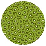 Kiwi Fruit Pattern Green Background Round Trivet