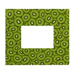 Kiwi Fruit Pattern Green Background White Wall Photo Frame 5  x 7 