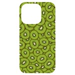 Kiwi Fruit Pattern Green Background iPhone 14 Pro Black UV Print Case