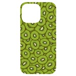 Kiwi Fruit Pattern Green Background iPhone 14 Pro Max Black UV Print Case