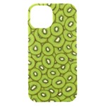 Kiwi Fruit Pattern Green Background iPhone 15 Black UV Print PC Hardshell Case