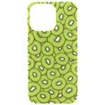 Kiwi Fruit Pattern Green Background iPhone 15 Pro Max Black UV Print PC Hardshell Case