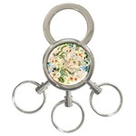 Textile Fabric Tropical 3-Ring Key Chain