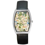 Textile Fabric Tropical Barrel Style Metal Watch