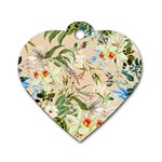 Textile Fabric Tropical Dog Tag Heart (Two Sides)