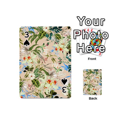 Textile Fabric Tropical Playing Cards 54 Designs (Mini) from ArtsNow.com Front - Spade3