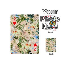 Textile Fabric Tropical Playing Cards 54 Designs (Mini) from ArtsNow.com Front - Heart2