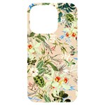 Textile Fabric Tropical iPhone 14 Pro Black UV Print Case