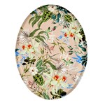 Textile Fabric Tropical Oval Glass Fridge Magnet (4 pack)