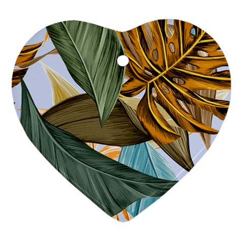 Monstera Palm Leaves Plants Ornament (Heart) from ArtsNow.com Front