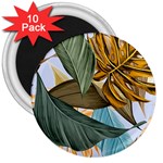 Monstera Palm Leaves Plants 3  Magnets (10 pack) 