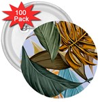 Monstera Palm Leaves Plants 3  Buttons (100 pack) 