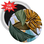 Monstera Palm Leaves Plants 3  Magnets (100 pack)