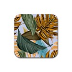 Monstera Palm Leaves Plants Rubber Coaster (Square)