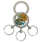 Monstera Palm Leaves Plants 3-Ring Key Chain