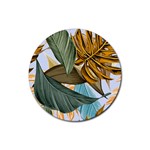 Monstera Palm Leaves Plants Rubber Coaster (Round)