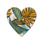 Monstera Palm Leaves Plants Heart Magnet