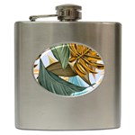 Monstera Palm Leaves Plants Hip Flask (6 oz)