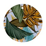 Monstera Palm Leaves Plants Round Ornament (Two Sides)