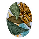 Monstera Palm Leaves Plants Oval Ornament (Two Sides)