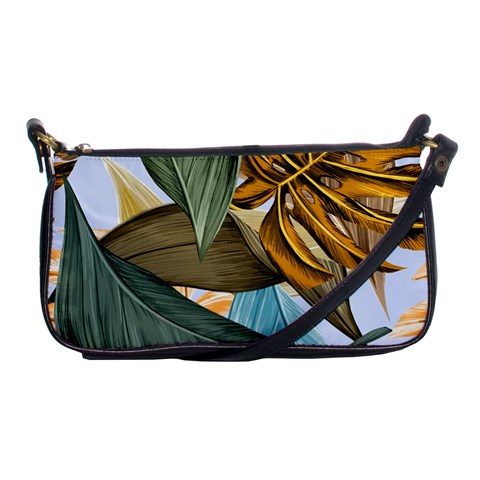 Monstera Palm Leaves Plants Shoulder Clutch Bag from ArtsNow.com Front