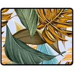 Monstera Palm Leaves Plants Fleece Blanket (Medium)