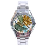 Monstera Palm Leaves Plants Stainless Steel Analogue Watch