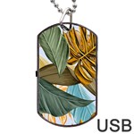 Monstera Palm Leaves Plants Dog Tag USB Flash (One Side)