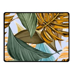 Monstera Palm Leaves Plants Two Sides Fleece Blanket (Small) from ArtsNow.com 45 x34  Blanket Front