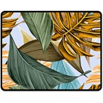 Monstera Palm Leaves Plants Two Sides Fleece Blanket (Medium)