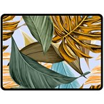 Monstera Palm Leaves Plants Two Sides Fleece Blanket (Large)