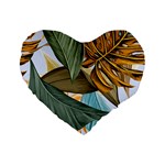 Monstera Palm Leaves Plants Standard 16  Premium Flano Heart Shape Cushions