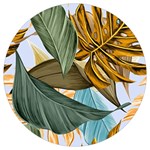 Monstera Palm Leaves Plants Round Trivet